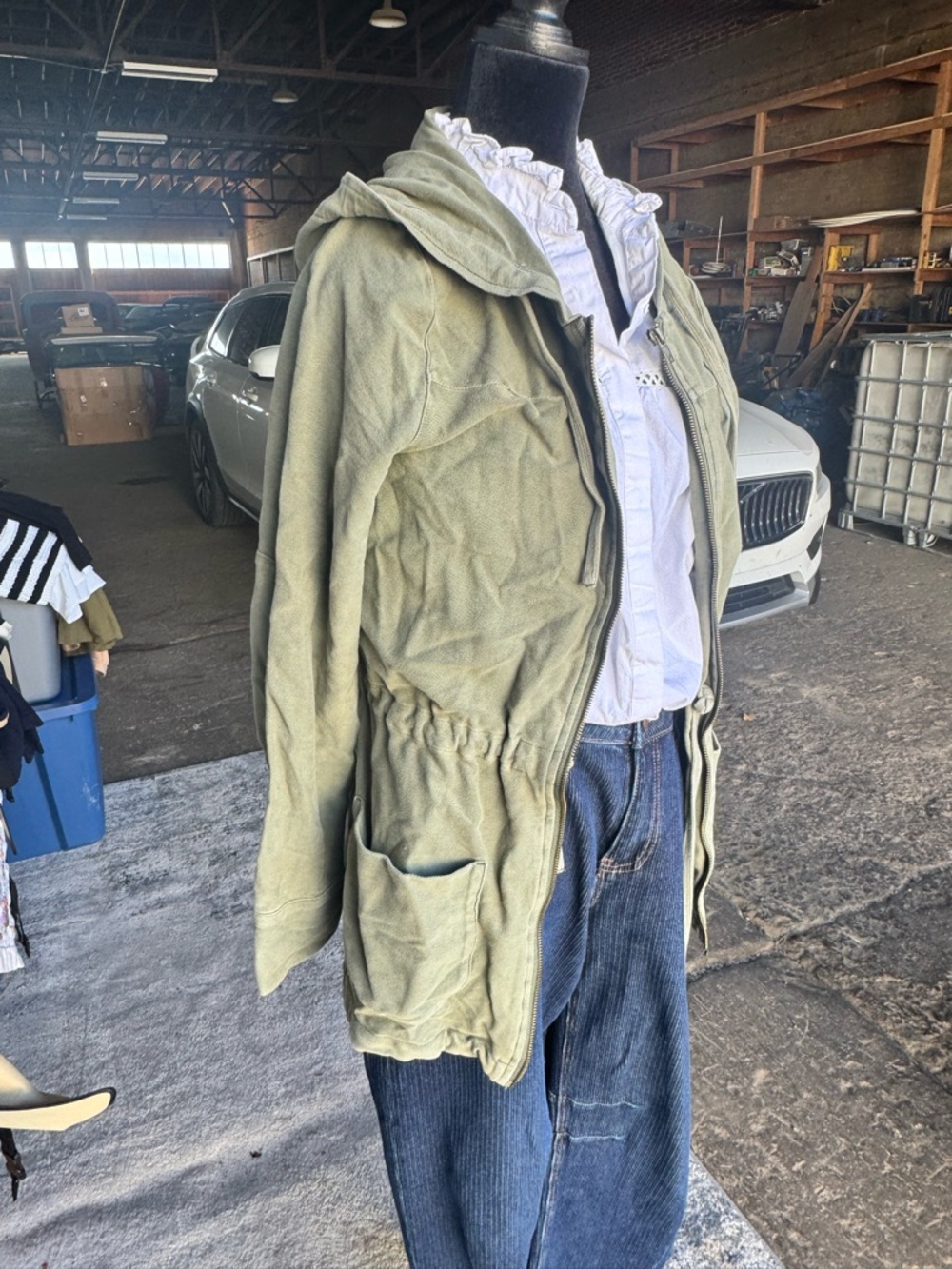 Kenneth Cole Reaction Olive Green Hooded Jacket - Picture 2 of 5